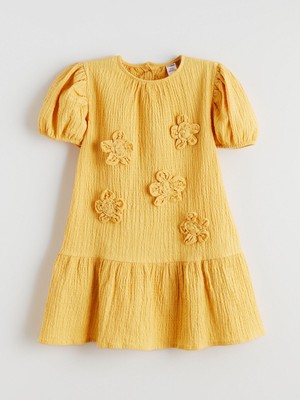 Lc Waikiki Yeni Sezon Bisiklet Yaka Çiçekli Kız Çocuk Elbise