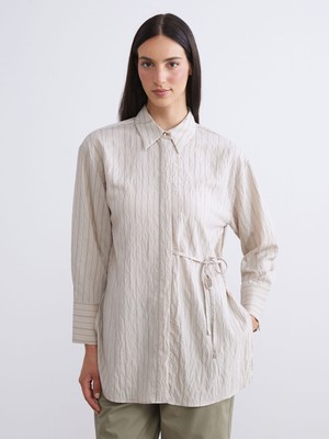 Lc Waikiki Yeni Sezon Çizgili Modal Karışımlı Kadın Gömlek Tunik