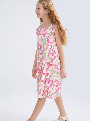 Lc Waikiki Yeni Sezon Kare Yaka Ekose Kız Çocuk Elbise