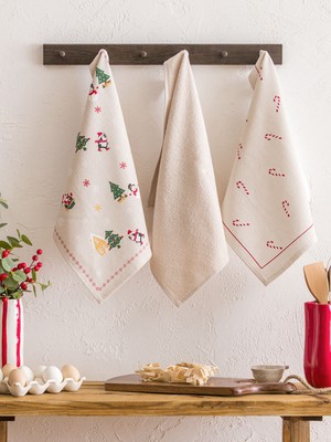 Lc Waikiki Yeni Sezon Yılbaşı Temalı Kurulama Bezi 3'lü 40X50 cm