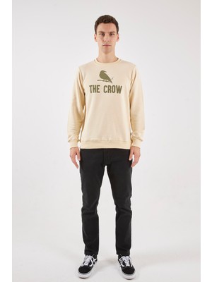 The Crow Zoom Ekru O-Yaka Sweatshırt