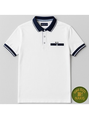 Tesbihane Kişiye Özel Nakışlı Kısa Kollu Triko Yaka Premium Beyaz Tişört 3xl