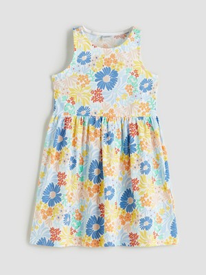 Lc Waikiki Yeni Sezon Bisiklet Yaka Çiçekli Kız Çocuk Elbise