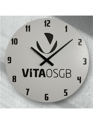 Pelince Kişiye Özel Logo Baskılı Duvar Saati | Lazer Kesim Kurumsal Hediye Promosyon | 40 cm