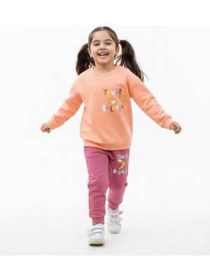 Butik Kız Çocuk %100 Pamuklu Alt - Üst Eşofman Takımı