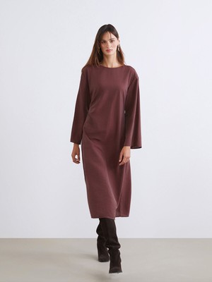 Lc Waikiki Yeni Sezon Bisiklet Yaka Dokulu Büzgülü Elbise