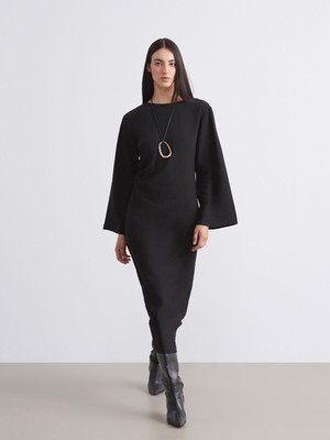 Lc Waikiki Yeni Sezon Bisiklet Yaka Dokulu Büzgülü Elbise