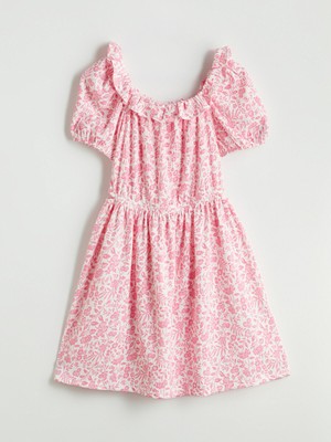 Lc Waikiki Yeni Sezon Çiçekli Kız Çocuk Elbise