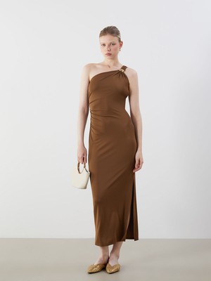 Lc Waikiki Yeni Sezon Tek Omuz Büzgülü Elbise