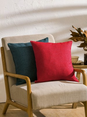 Lc Waikiki Yeni Sezon Çizgi Nakışlı Kırlent Kılıfı 45X45 cm