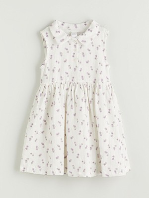 Lc Waikiki Yeni Sezon Bisiklet Yaka Çiçekli Kız Çocuk Elbise