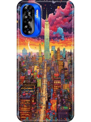 Egstech Reeder P13 Blue 2022 Kılıf Trendi Cover Silikon Cover Retro Newyork