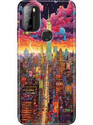 Egstech Reeder P13 Blue Max 2021 Kılıf Rubber Baskı Silikon Cover Retro Newyork