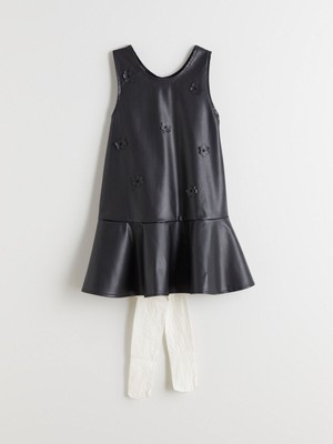 Lc Waikiki Yeni Sezon U Yaka Kız Çocuk Elbise ve Külotlu Çorap