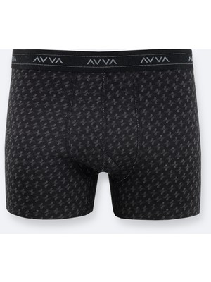 Avva Erkek Siyah Desenli Pamuklu Tekli Boxer A52Y9514