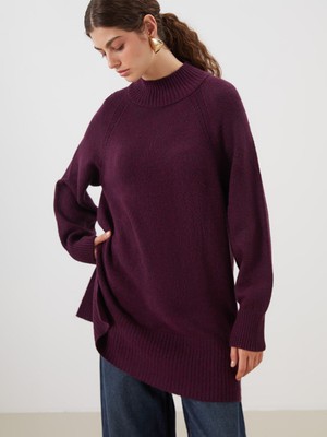 Lc Waikiki Yeni Sezon Dik Yaka Oversize Kadın Triko Tunik