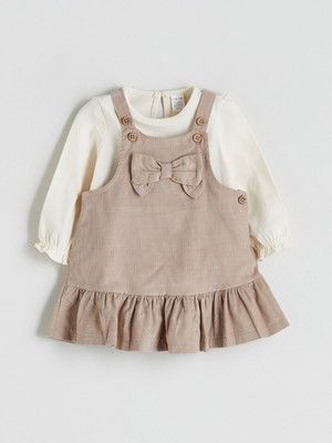 Lc Waikiki Yeni Sezon Bisiklet Yaka Fiyonk Detaylı Kız Bebek Elbise ve Bluz