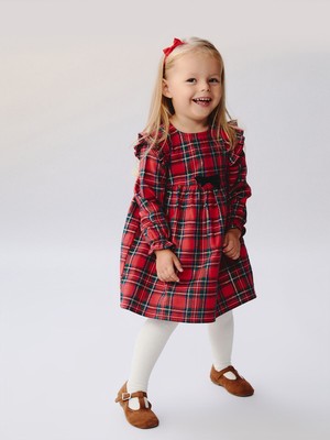 Lc Waikiki Yeni Sezon Bisiklet Yaka Ekose Kız Bebek Elbise