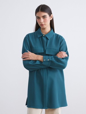 Lc Waikiki Yeni Sezon Oversize Kadife Kadın Gömlek Tunik