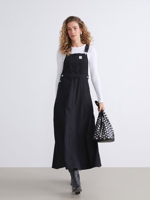 Lc Waikiki Yeni Sezon Kare Yaka Jean Salopet Elbise