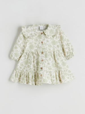 Lc Waikiki Yeni Sezon Bebe Yaka Çiçekli Kız Bebek Elbise