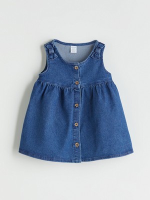 Lc Waikiki Yeni Sezon Bisiklet Yaka Kız Bebek Jean Elbise