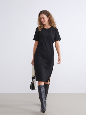 Lc Waikiki Yeni Sezon Bisiklet Yaka Dokulu Elbise