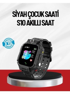 Ceylan Adam S10 Akıllı Çocuk Saati Siyah Model Çift Yönlü Konuşma ve Sos