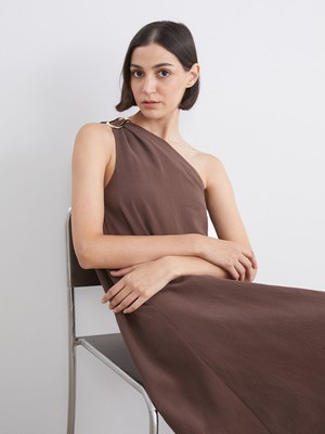 Lc Waikiki Yeni Sezon Tek Omuz Modal Karışımlı A Kesim Elbise