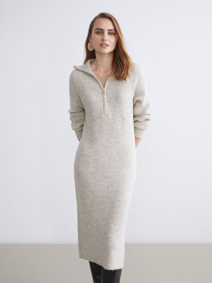 Lc Waikiki Yeni Sezon Dik Yaka Triko Elbise