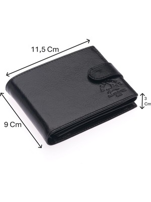 Westpolo Hakiki Deri Kağıt Para, Bozuk Para ve Bol Kart Bölmeli ve Patlı Erkek Cüzdanı - Siyah