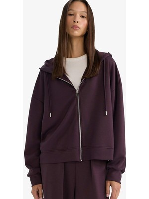 DeFacto Relax Fit Kapüşonlu Fermuarlı Sweatshirt G4760AX25WN