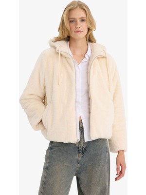 DeFacto Su Geçirmez Regular Fit Kapüşonlu Suni Kürk Astarlı Mont F2145AX25WN