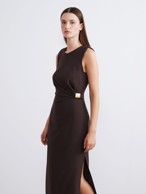 Lc Waikiki Yeni Sezon Bisiklet Yaka Büzgülü Belden Oturtmalı Elbise