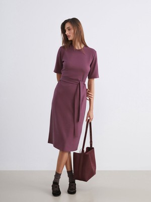 Lc Waikiki Yeni Sezon Bisiklet Yaka Kuşaklı Elbise