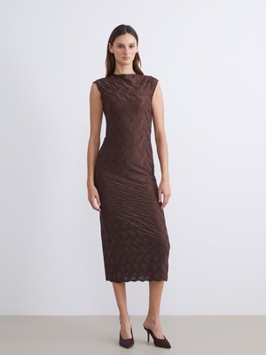 Lc Waikiki Yeni Sezon Dik Yaka Desenli Elbise