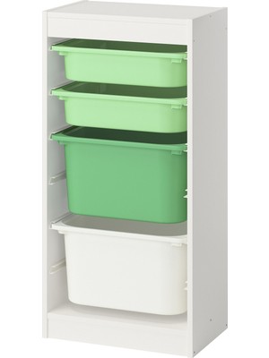 Hobiurun Saklama ünitesi, beyaz-açık yeşil-parlak yeşil, 46x30x94 cm