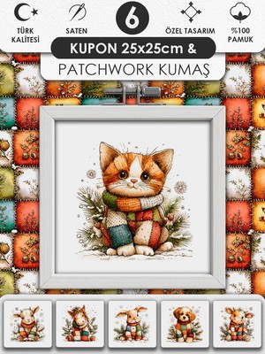 Fabricstown Patchwork Kumaş Seti – Dikiş ve Hobi Için %100 Pamuk Desenli Kumaş Kuponları