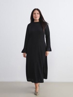 Lc Waikiki Yeni Sezon Fırfırlı Dik Yaka Elbise