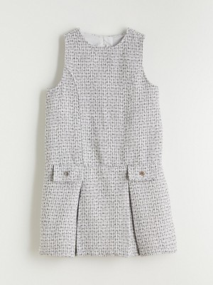 Lc Waikiki Yeni Sezon Bisiklet Yaka Pileli Kız Çocuk Tüvit Elbise