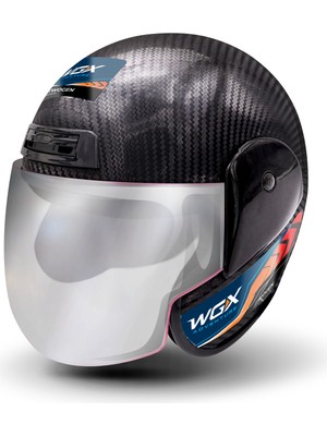 Wogen Karbon Yarım Kask Siyah (M)