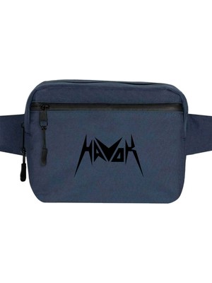 Zepplin Giyim Havok Logo Bel Çantası Fermuarlı Lacivert Renk