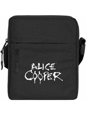 Zepplin Giyim Alice Cooper Logo Omuz Çantası Fermuarlı Siyah Renk