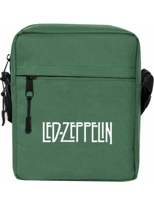 Zepplin Giyim LED Zeppelin Logo Omuz Çantası Fermuarlı Yeşil Renk