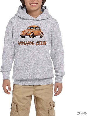 Zepplin Giyim Vosvos Club Gri Çocuk Kapşonlu Sweatshirt