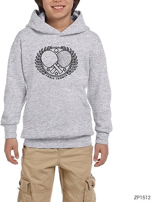 Zepplin Giyim Masa Tenisi Gri Çocuk Kapşonlu Sweatshirt