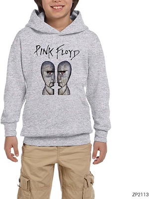 Zepplin Giyim Pink Floyd The Division Bell Gri Çocuk Kapşonlu Sweatshirt