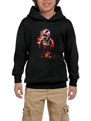 Zepplin Giyim F1 Charles Leclerc Ferari Siyah Çocuk Kapşonlu Sweatshirt