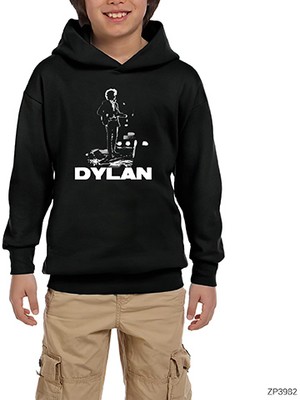 Zepplin Giyim Bob Dylan Concert Siyah Çocuk Kapşonlu Sweatshirt