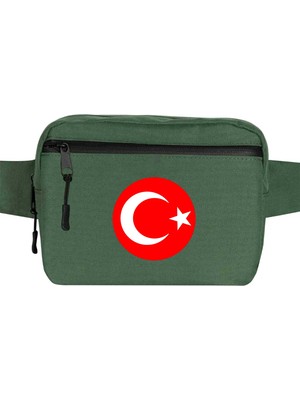 Zepplin Giyim Ay Yıldız Bel Çantası Fermuarlı Yeşil Renk
